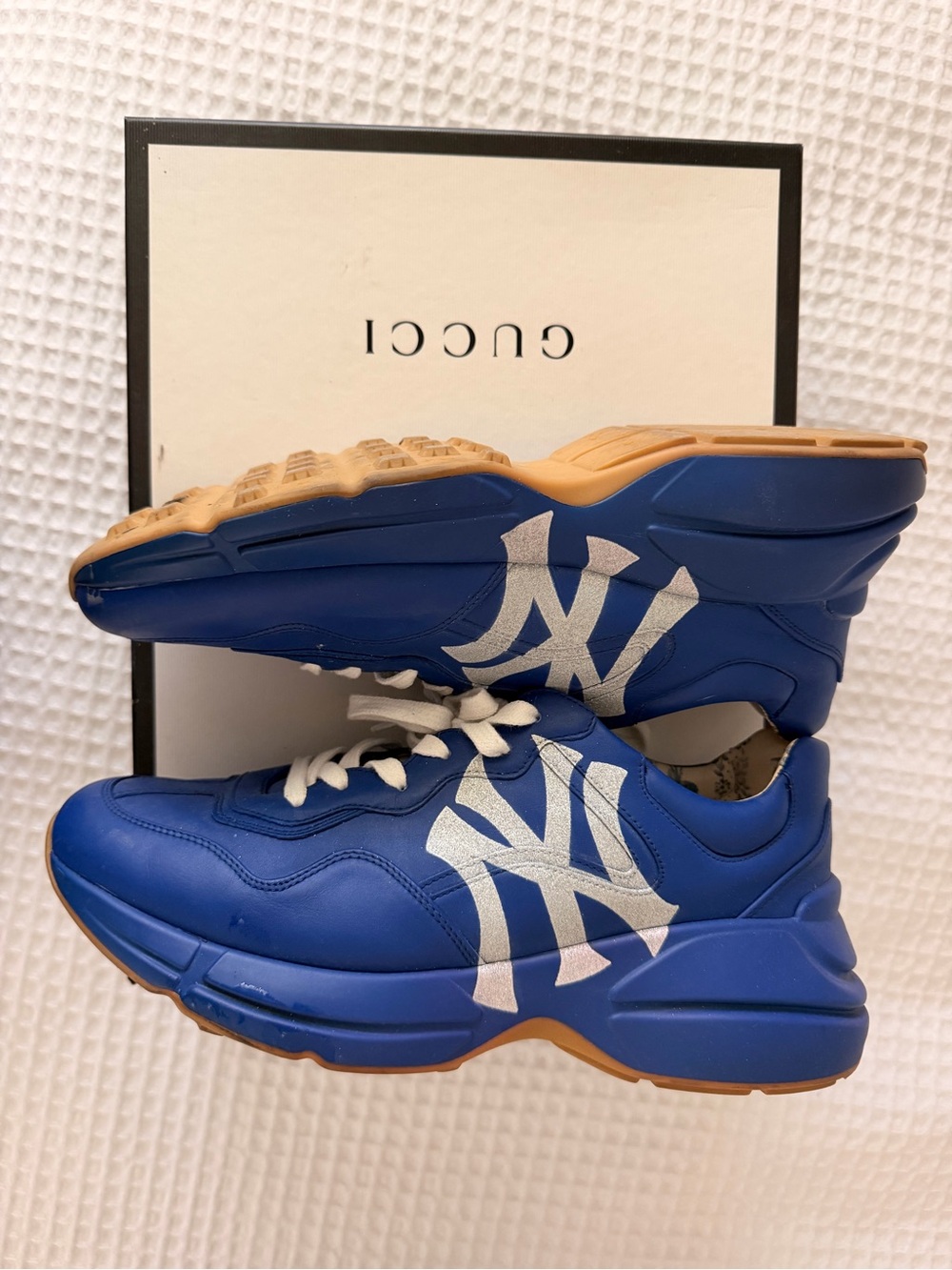 Gucci White Rhyton Logo Sneakers